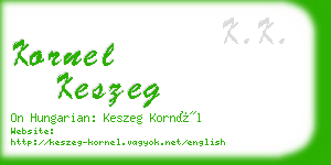 kornel keszeg business card